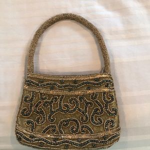 Gold and black evening bag